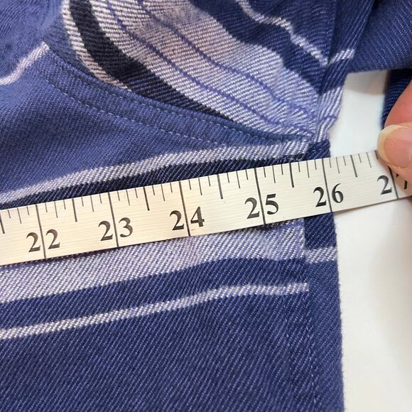 The North Face Men Arroyo Flannel Shirt XL Cotton Blue Stripe Heavy Duty Button - Picture 8 of 10